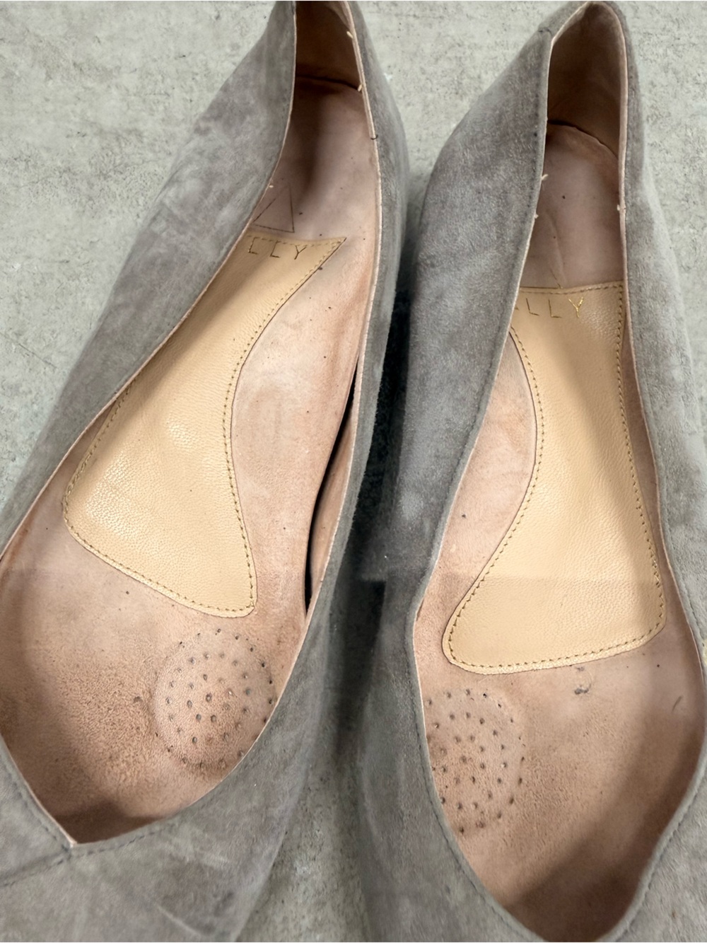 ALLY Shoes Gray Suede Forever Flat Pointed Toe Comfort Ballet Flats 7.5 - Picture 6 of 11